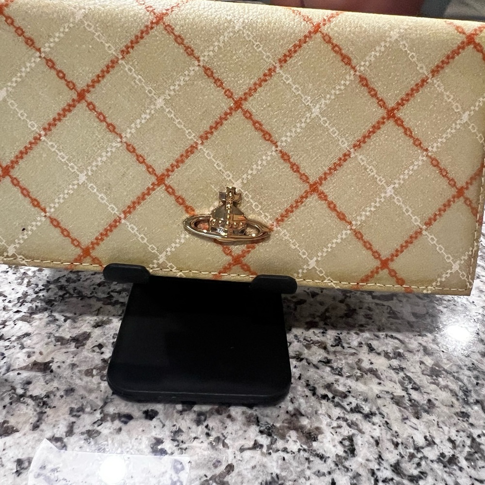 Vivienne Westwood Green & Orange plaid Derby Wallet